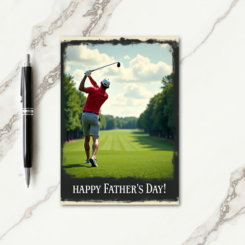 Golfing Fathers Day Motion Card