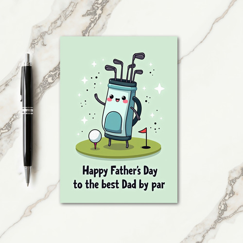 Golfing Fathers Day Scene Card