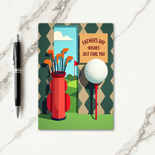 Golfing Fathers Day Wishes Card