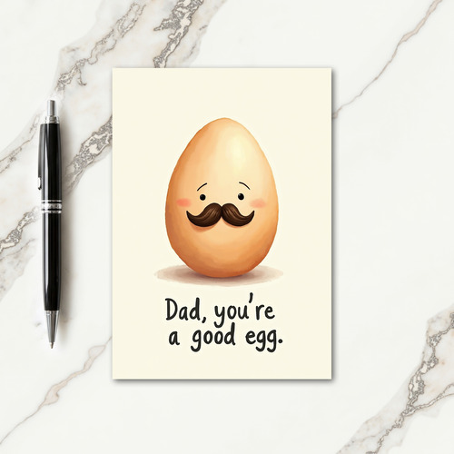 Good Egg Fathers Day Mustache Card