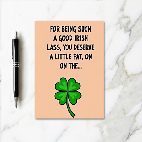 Good Irish Lass Shamrock Card