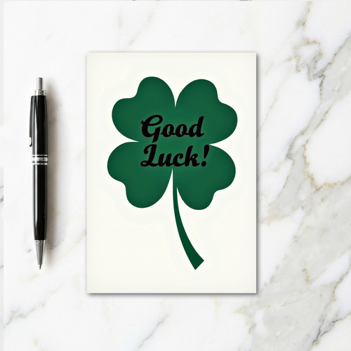 Good Luck Clover Faux Gold Foil Card