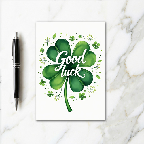 Good Luck Clover Fortune Card