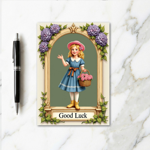 Good Luck Girl Roses Archway Card