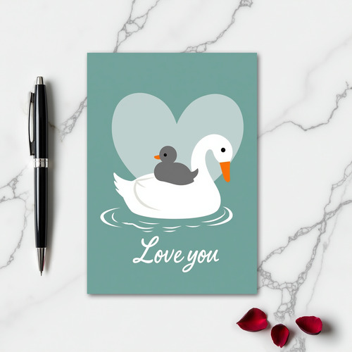 Goose And Duckling Love You Card