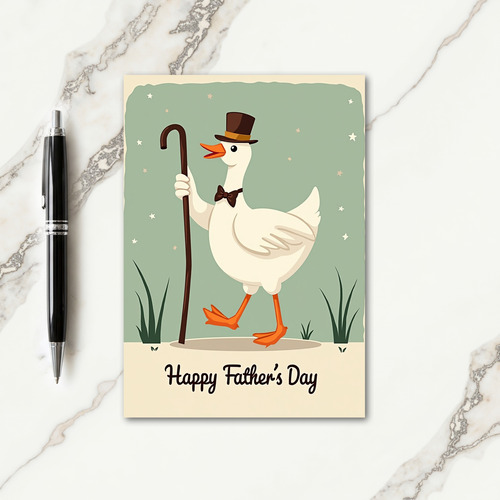 Goose Fathers Day Illustration Card