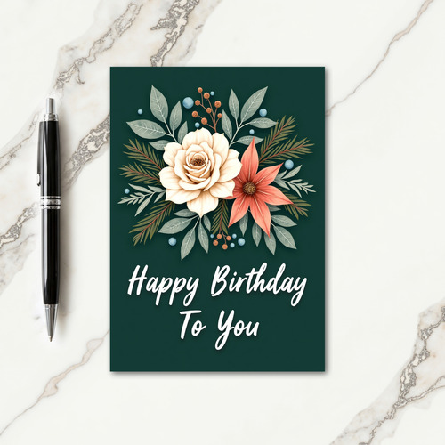 Graceful Greenery Birthday Card