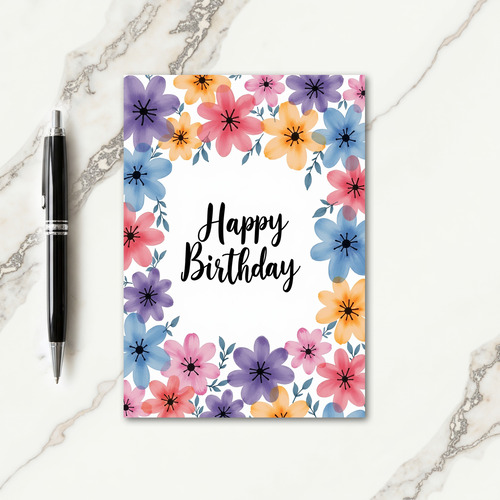 Graceful Script Birthday Card