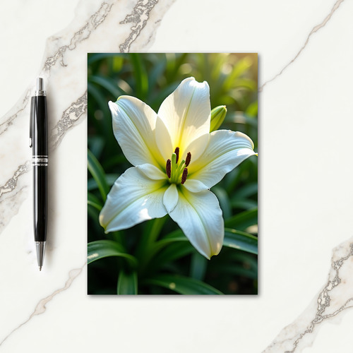 Graceful White Birthday Card