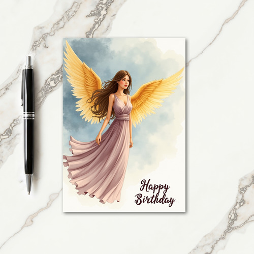 Graceful Winged Birthday Card