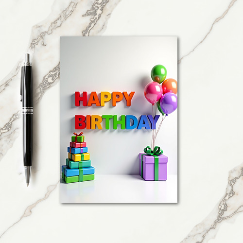 Gradient Birthday Celebration Card
