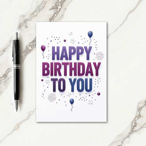 Gradient Birthday Joy Card