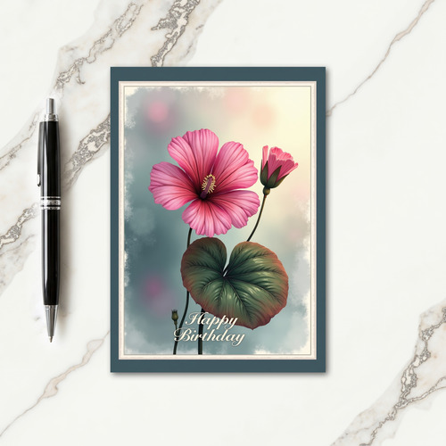 Gradient Bloom Birthday Card