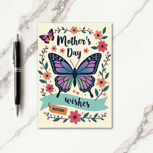 Gradient Butterfly Mothers Day Card