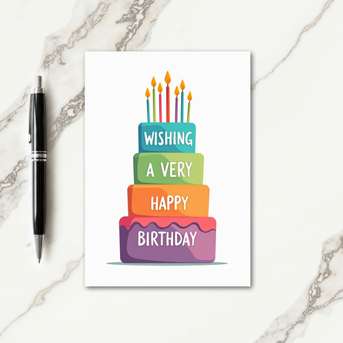 Gradient Cake Birthday Card