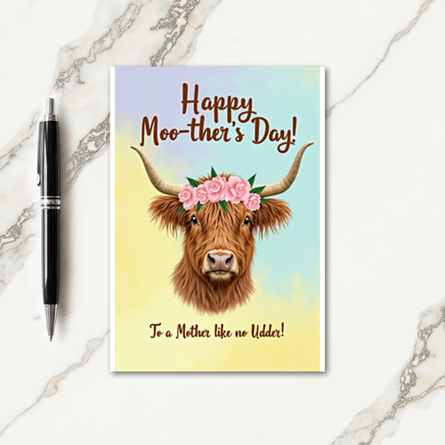 Gradient Cow Friend Card