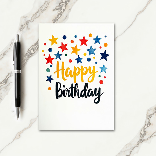 Gradient Festive Birthday Card