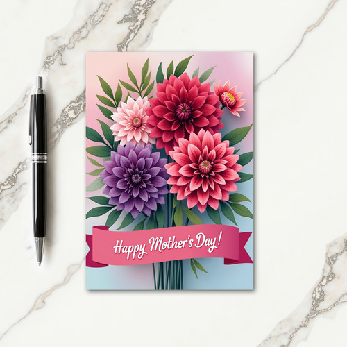 Gradient Floral Bouquet Card