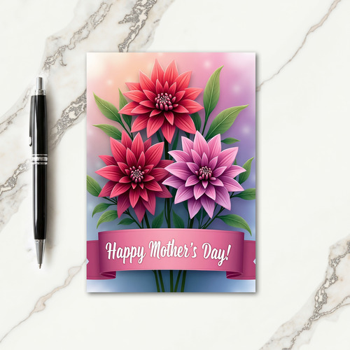 Gradient Floral Message Card