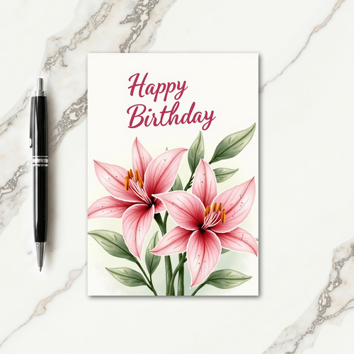 Gradient Flower Birthday Card