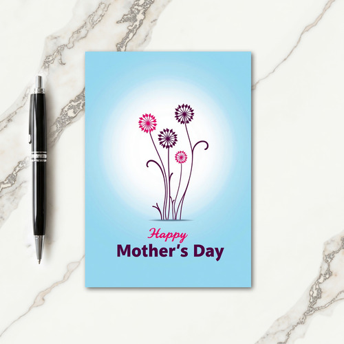 Gradient Flower Mothers Day Card