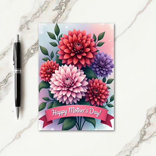 Gradient Flowers Message Card