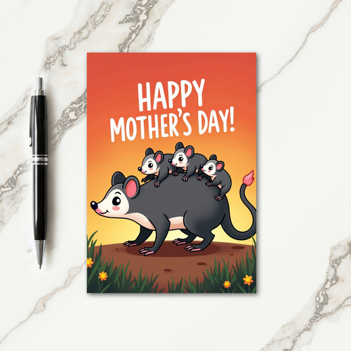 Gradient Marsupial Family Card