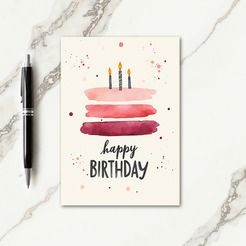 Gradient Pink Birthday Card
