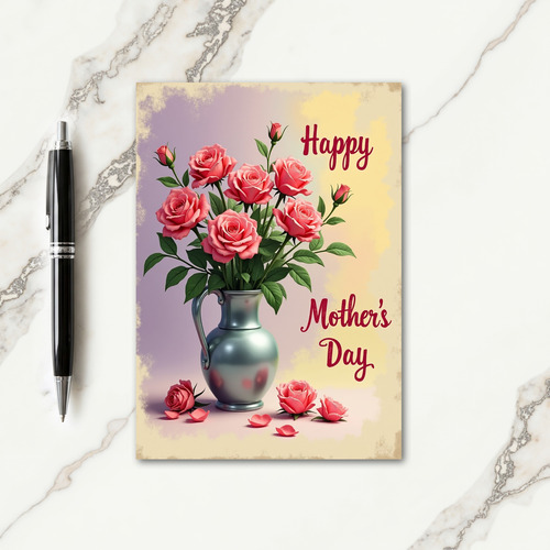 Gradient Rose Bouquet Card