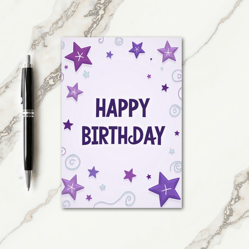 Gradient Star Birthday Card
