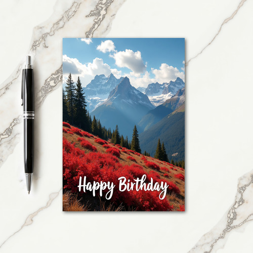 Grand Birthday Alpine Peaks Card