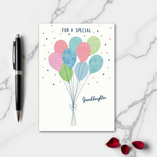 Granddaughter Birthday Balloons Card