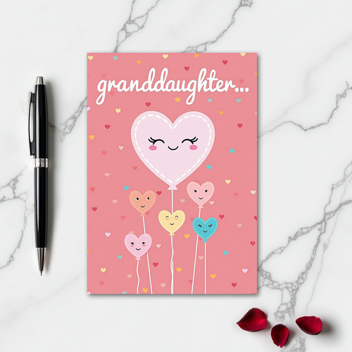 Granddaughter Love Hearts Card