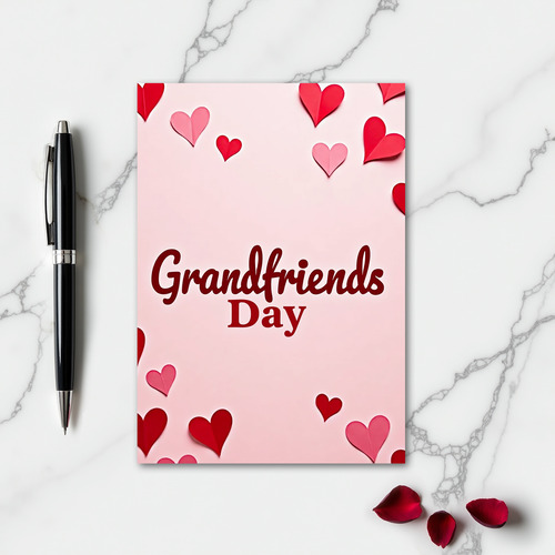 Grandfriends Day Paper Hearts Card