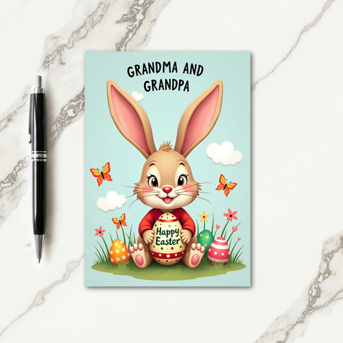 Grandma Grandpa Easter Bunny Card
