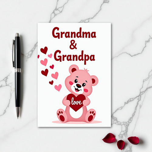 Grandma Grandpa Love Bear Card