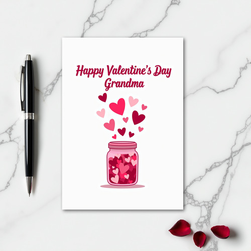 Grandma Hearts Glitter Texture Card