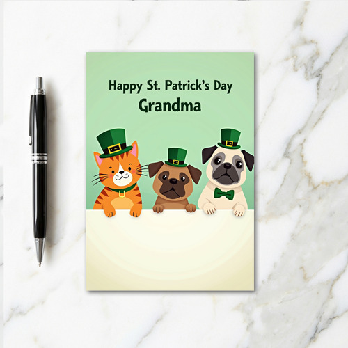 Grandma St Patricks Day Animal Card