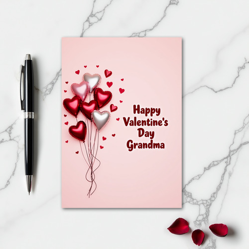 Grandma Valentine Foil Hearts Card