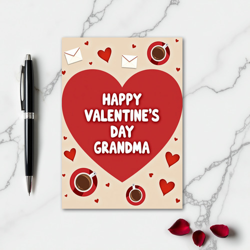 Grandma Valentine Happy Hearts Card