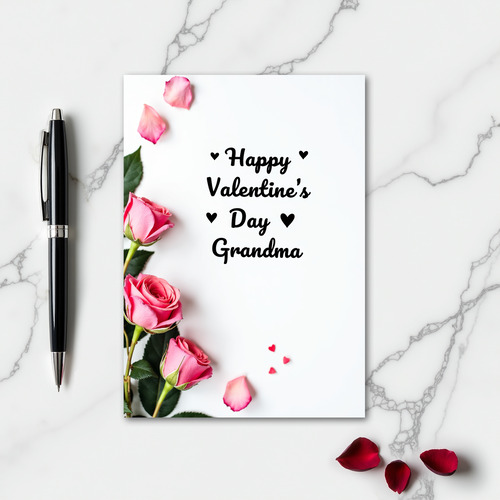 Grandma Valentines Day Rose Card