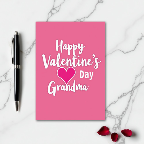 Grandma Valentines Heart Smooth Card