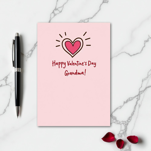 Grandma Valentines Pink Heart Card