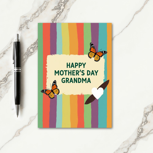Grandmas Day Butterfly Art Card