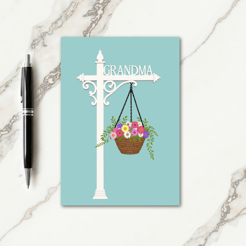 Grandmas Day Signpost Flower Card