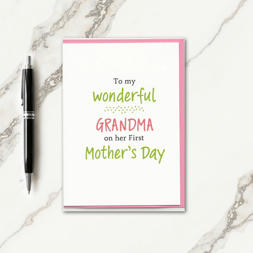 Grandmas First Day Wishes Card
