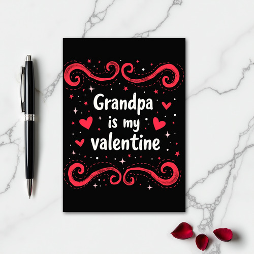 Grandpa My Valentine Cute Card