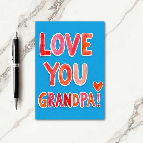 Grandpa Watercolor Art Card