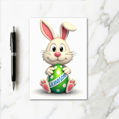 Grandson Bunny Egg Greeting Card