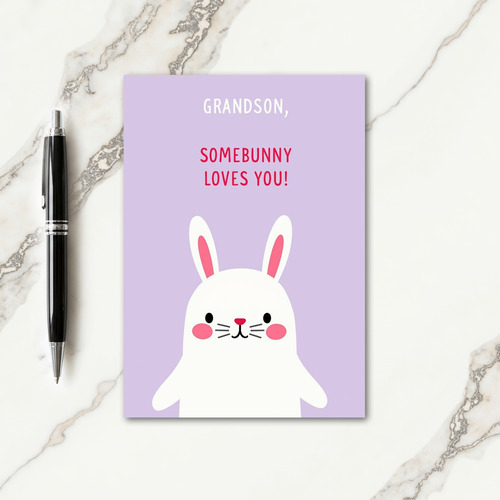 Grandson Bunny Faux Gold Foil Card